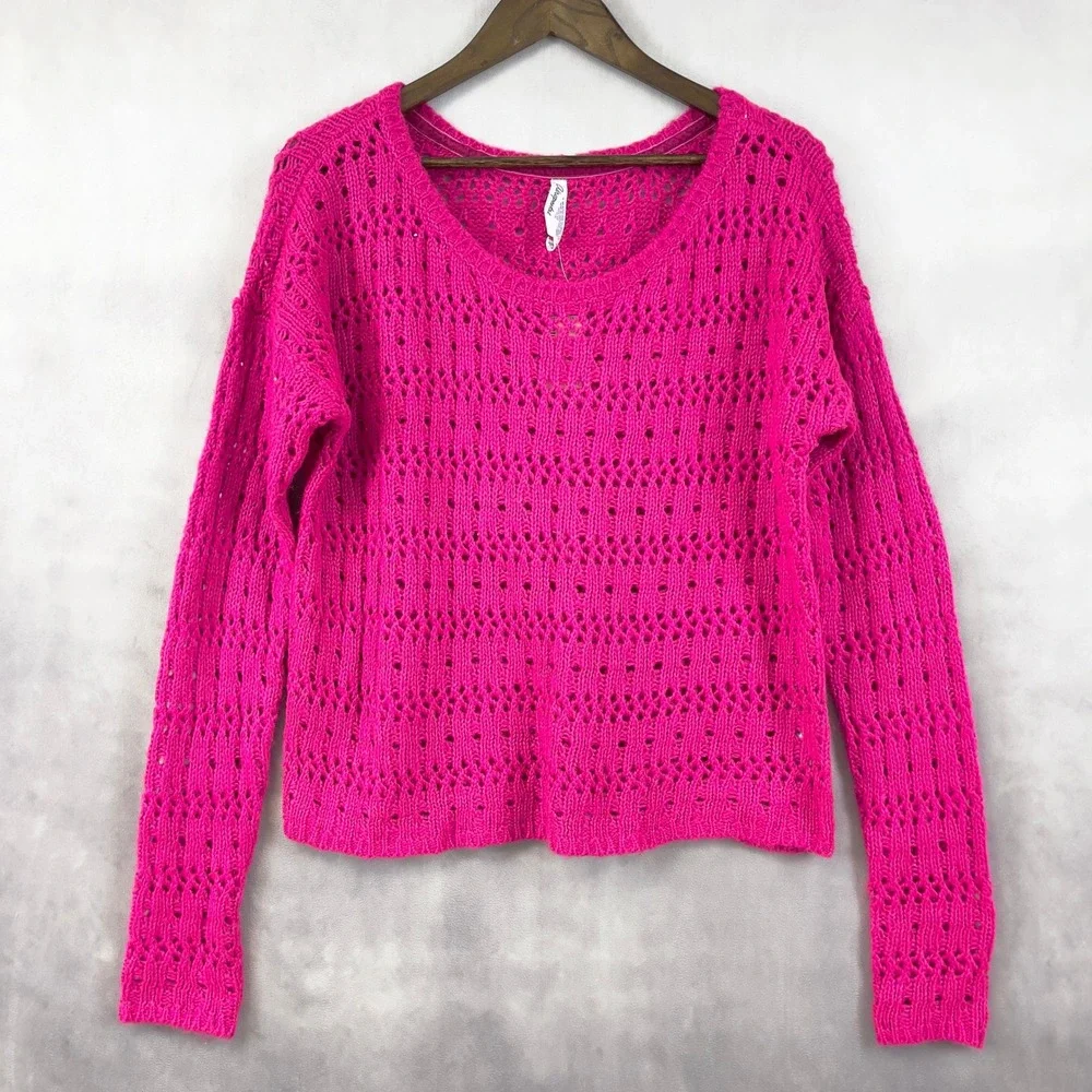 Aeropostale Sweater Womens Large‎ Open Knit Y2k Dopamine Mall Goth Indie Fairy